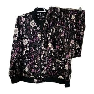 International Concepts Purple Floral Jacket/ Shorts Set Mens 2XL